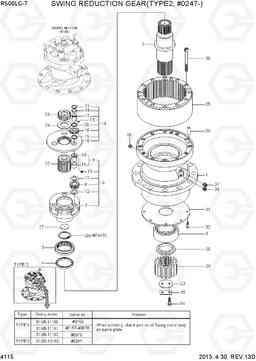 4115 SWING REDUCTION GEAR(TYPE2, #0247-) R500LC-7, Hyundai