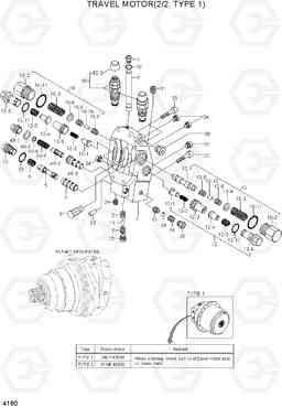 4160 TRAVEL MOTOR(2/2, TYPE 1) R500LC-7, Hyundai