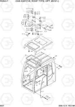 6027 CAB ASSY(1/6, ROOF TYPE, OPT, #0161-) R500LC-7, Hyundai