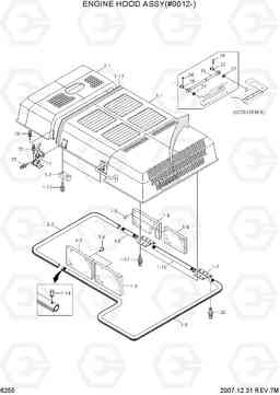 6255 ENGINE HOOD ASSY(#0012-) R500LC-7, Hyundai