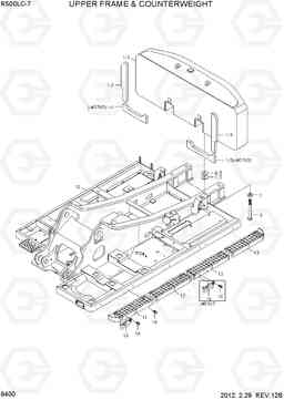 6400 UPPER FRAME & COUNTERWEIGHT R500LC-7, Hyundai