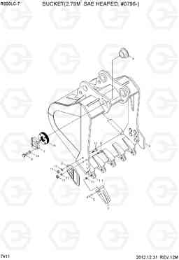 7411 BUCKET(2.79M3 SAE HEAPED, #0796-) R500LC-7, Hyundai