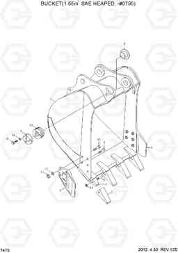 7470 BUCKET(1.65M3 SAE HEAPED, #-0795) R500LC-7, Hyundai