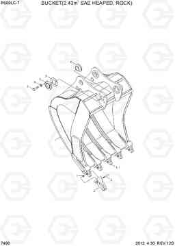 7490 BUCKET(2.43M3 SAE HEAPED, ROCK) R500LC-7, Hyundai