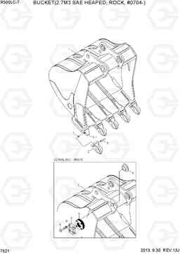 7521 BUCKET(2.70M3 SAE HEAPED, ROCK, #0704-) R500LC-7, Hyundai