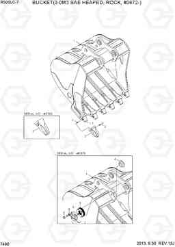 7526 BUCKET(3.0M3 SAE HEAPED, ROCK, #0672-) R500LC-7, Hyundai