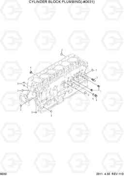 9030 CYLINDER BLOCK PLUMBING(-#0631) R500LC-7, Hyundai