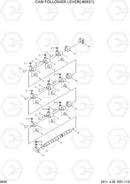 9035 CAM FOLLOWER LEVER(-#0631) R500LC-7, Hyundai