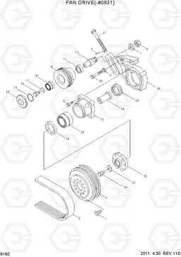 9160 FAN DRIVE(-#0631) R500LC-7, Hyundai