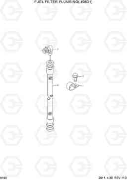 9190 FUEL FILTER PLUMBING(-#0631) R500LC-7, Hyundai