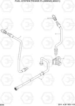 9230 FUEL SYSTEM PRIMER PLUMBING(-#0631) R500LC-7, Hyundai