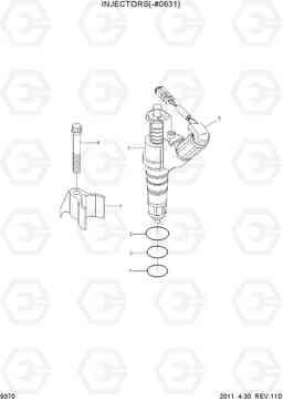9370 INJECTORS(-#0631) R500LC-7, Hyundai
