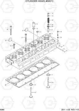 9380 CYLINDER HEAD(-#0631) R500LC-7, Hyundai