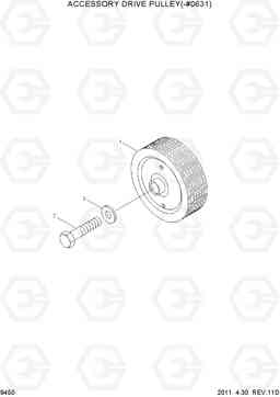 9450 ACCESSORY DRIVE PULLEY(-#0631) R500LC-7, Hyundai