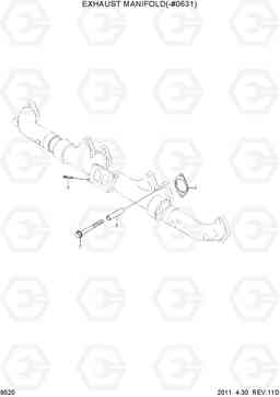 9520 EXHAUST MANIFOLD(-#0631) R500LC-7, Hyundai