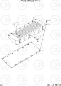 9550 VALVE COVER(-#0631) R500LC-7, Hyundai