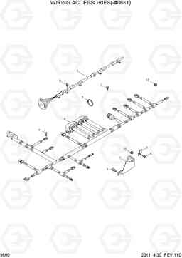 9580 WIRING ACCESSORIES(-#0631) R500LC-7, Hyundai