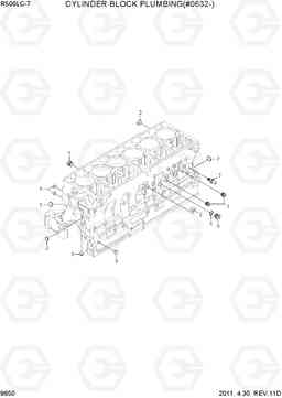 9650 CYLINDER BLOCK PLUBMING(#0632-) R500LC-7, Hyundai