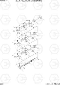 9655 CAM FOLLOWER LEVER(#0632-) R500LC-7, Hyundai