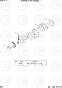 9660 CRANKSHAFT(#0632-) R500LC-7, Hyundai