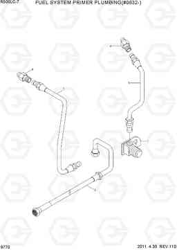 9770 FUEL SYSTEM PRIMER PLUMBING(#0632-) R500LC-7, Hyundai