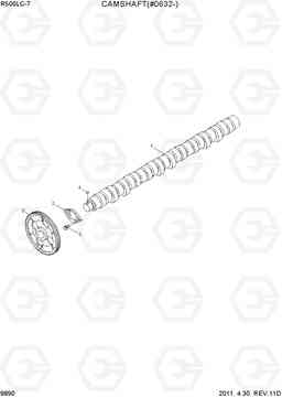 9890 CAMSHAFT(#0632-) R500LC-7, Hyundai