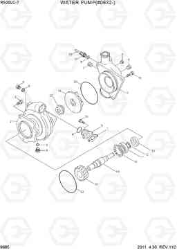 9985 WATER PUMP(#0632-) R500LC-7, Hyundai