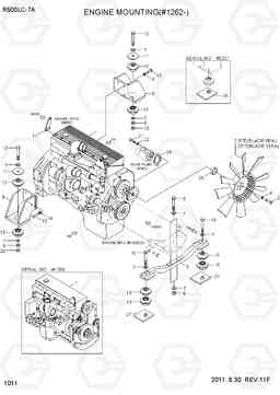 1011 ENGINE MOUNTING(#1262-) R500LC-7A, Hyundai