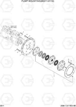 3011 PUMP MOUNTING(#0011-0119) R500LC-7A, Hyundai