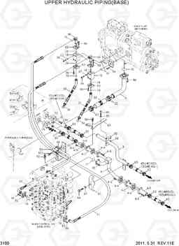 3100 UPPER HYDRAULIC PIPING(BASE) R500LC-7A, Hyundai