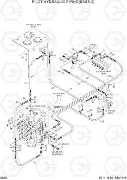 3250 PILOT HYDRAULIC PIPING(BASE 3) R500LC-7A, Hyundai