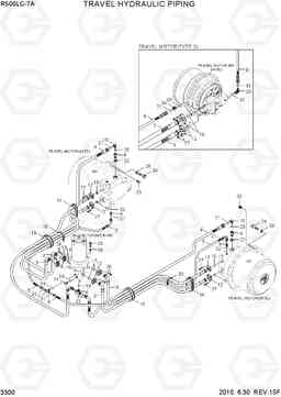 3300 TRAVEL HYDRAULIC PIPING R500LC-7A, Hyundai