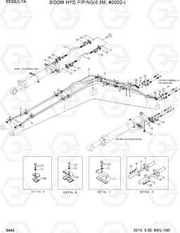 3445 BOOM HYDRAULIC PIPING(6.80M, # R500LC-7A, Hyundai