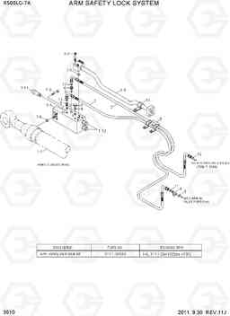 3510 ARM SAFETY LOCK SYSTEM R500LC-7A, Hyundai