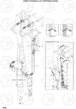 3550 ARM HYDRAULIC PIPING(5.85M) R500LC-7A, Hyundai