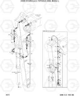 3570 ARM HYDRAULIC PIPING(4.00M, #0092-) R500LC-7A, Hyundai