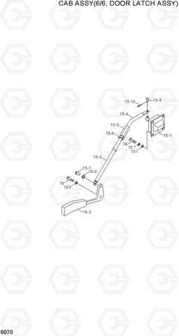 6070 CAB ASSY(6/6, DOOR LATCH ASSY) R500LC-7A, Hyundai