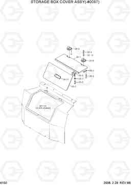 6150 STORAGE BOX COVER ASSY, -#0087) R500LC-7A, Hyundai