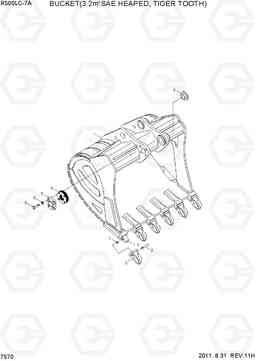 7570 BUCKET(3.2M3 SAE HEAPED, TIGER TOOTH) R500LC-7A, Hyundai