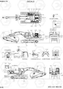 8100 DECALS R500LC-7A, Hyundai