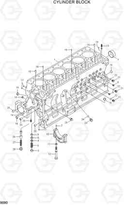 9090 CYLINDER BLOCK R500LC-7A, Hyundai