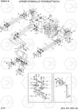 3110 UPPER HYDRAULIC PIPING(ATTACH) R520LC-9, Hyundai