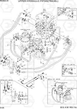 3120 UPPER HYDRAULIC PIPING(TRAVEL) R520LC-9, Hyundai