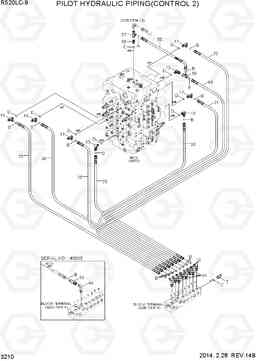 3210 PILOT HYDRAULIC PIPING(CONTROL 2) R520LC-9, Hyundai