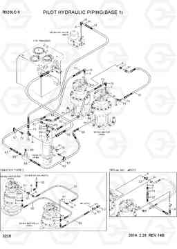 3230 PILOT HYDRAULIC PIPING(BASE 1) R520LC-9, Hyundai
