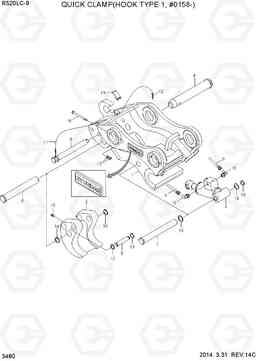 3480 QUICK CLAMP(HOOK TYPE 1, #0158-) R520LC-9, Hyundai