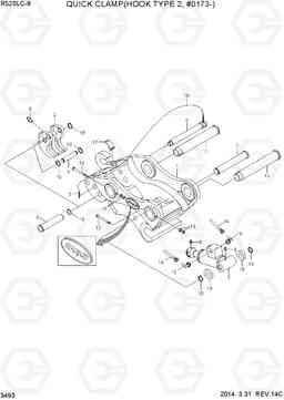 3493 QUICK CLAMP(HOOK TYPE 2, #0173-) R520LC-9, Hyundai