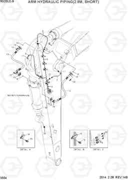 3504 ARM HYDRAULIC PIPING(2.9M, SHORT) R520LC-9, Hyundai