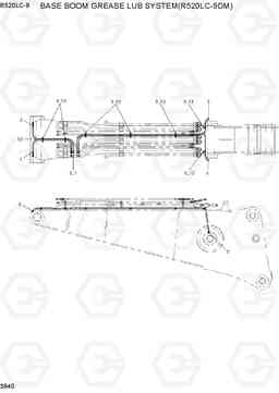 3940 BASE BOOM GREASE LUB SYS(R520LC-9DM) R520LC-9, Hyundai