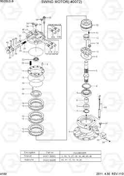 4100 SWING MOTOR(TYPE 1, -#0072) R520LC-9, Hyundai